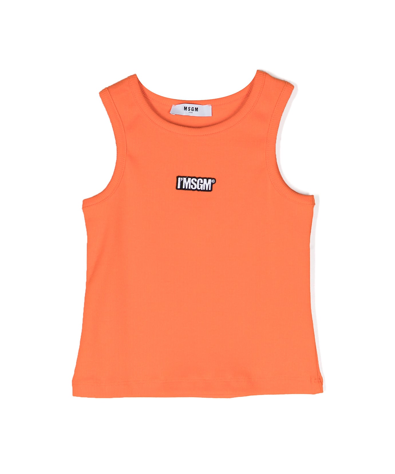 Msgm Kids Canotta Arancione a Costine