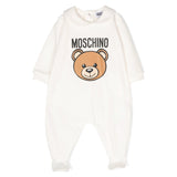 Moschino Kids Tutina Panna con Logo Teddy Bear
