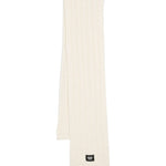 Eleganza avvolgente: Sciarpa in Lana a Coste MSGM Kids - Bianco Avorio con Applicazione Crema