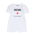Moschino Kids Pagliaccetto Bianco con Ricamo Logo