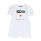 Moschino Kids Pagliaccetto Bianco con Ricamo Logo