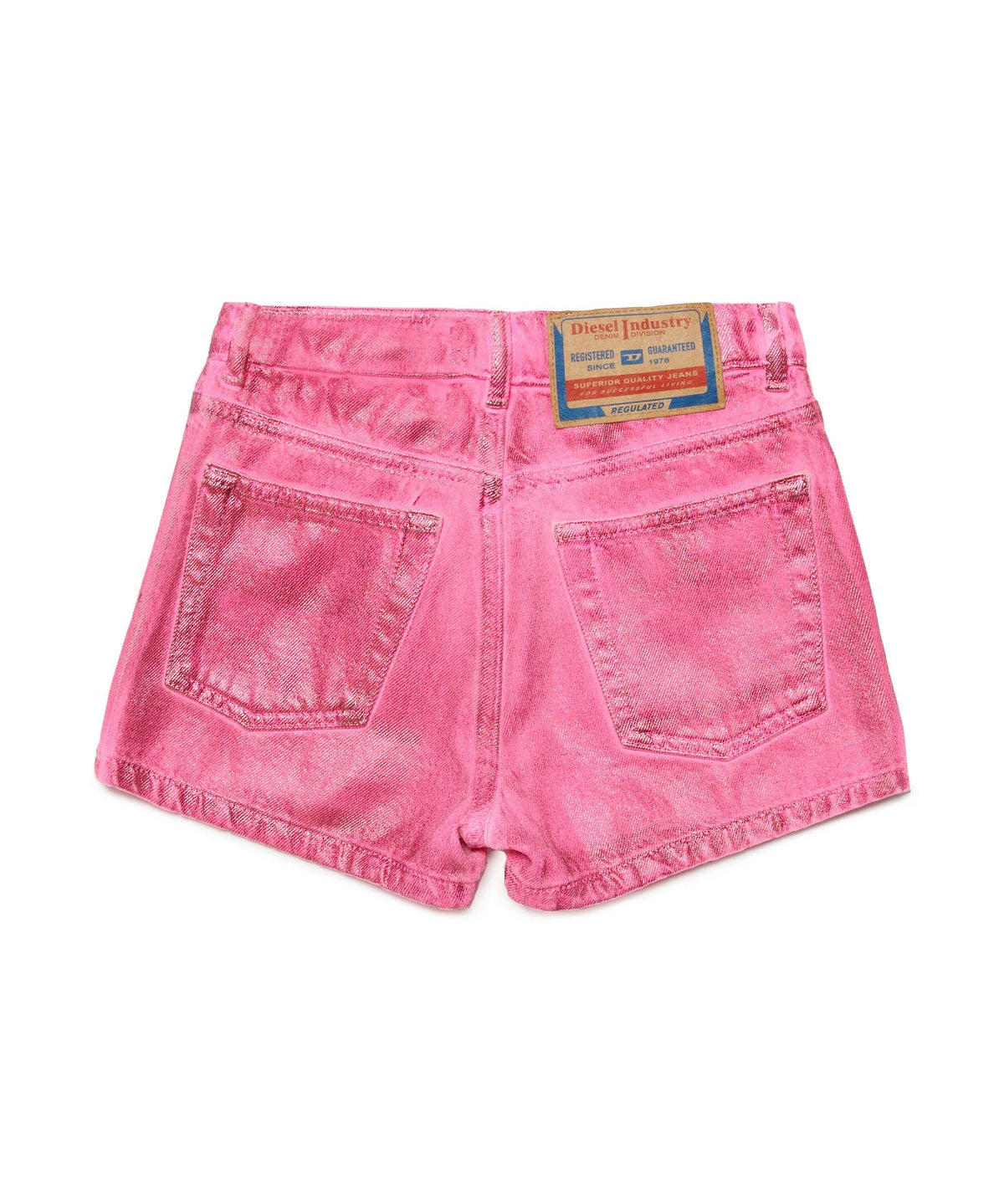 Diesel Kids Short Rosa Fluo Effetto Metallizato