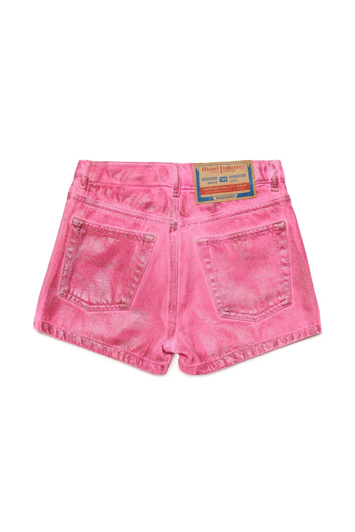 Diesel Kids Short Rosa Fluo Effetto Metallizato