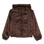 Moschino Kids Giubbino Antivento Marrone Monogram All-over