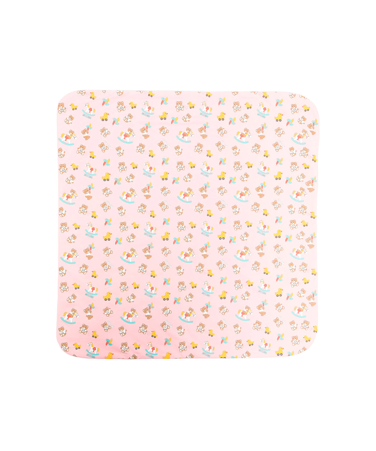 Moschino Kids Coperta Rosa con Teddy Bear All-over