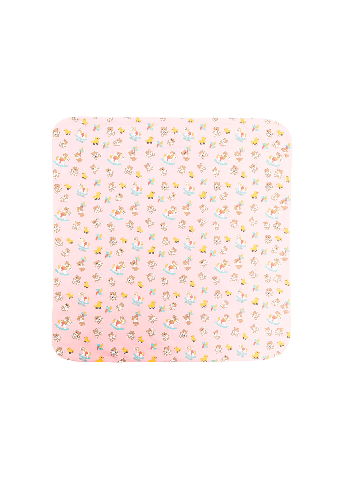 Moschino Kids Coperta Rosa con Teddy Bear All-over