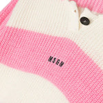 MSGM Kids Maglione a Righe in Misto Lana Rosa/Panna | Stile e Comfort per le Piccole Fashioniste
