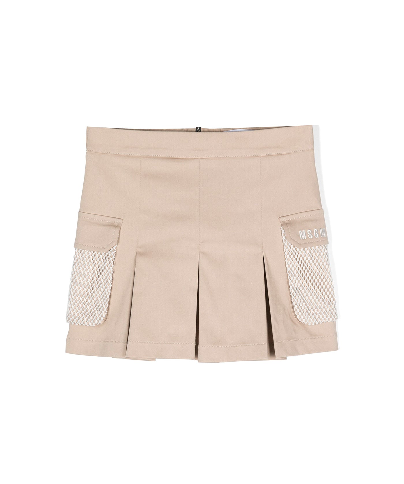 Msgm Kids Gonna Beige Plissettata con Tasconi