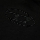 Diesel Kids Black Crop Hoodie with Over 'D' Logo