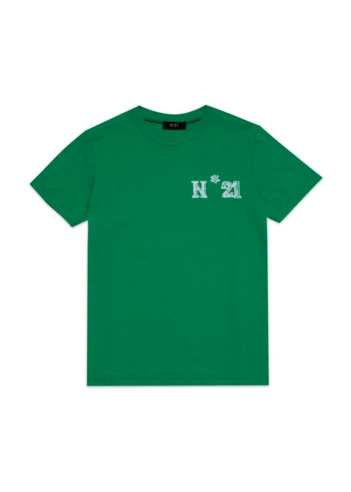 N°21 Kids T-shirt Verde con Logo N°21 Milano