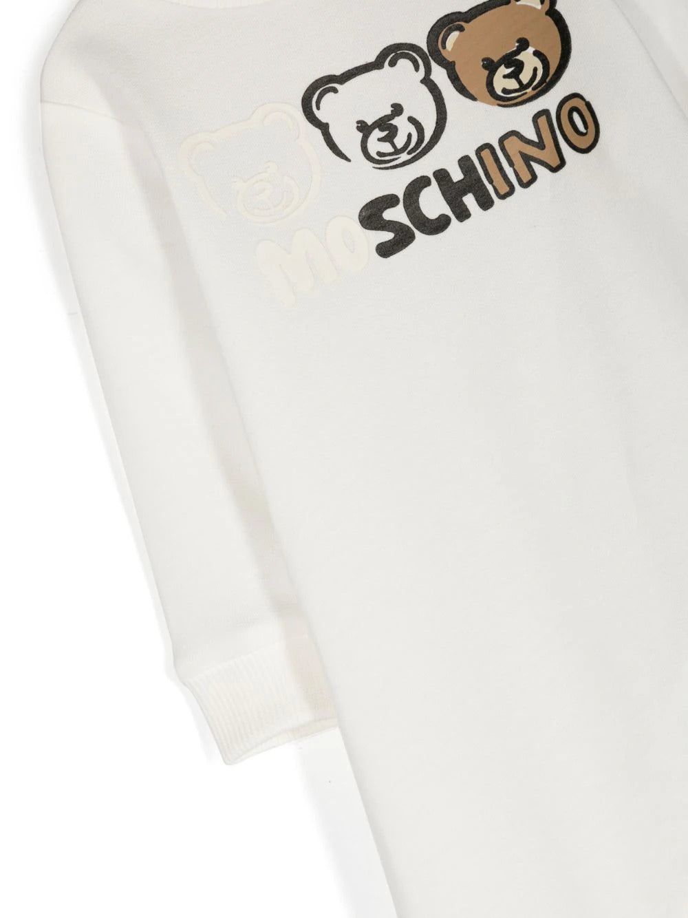 Moschino Kids Tutina Bianca con Motivo Leo Teddy