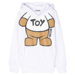 Moschino Kids Felpa con Cappuccio Bianca con Stampa Teddy Bear