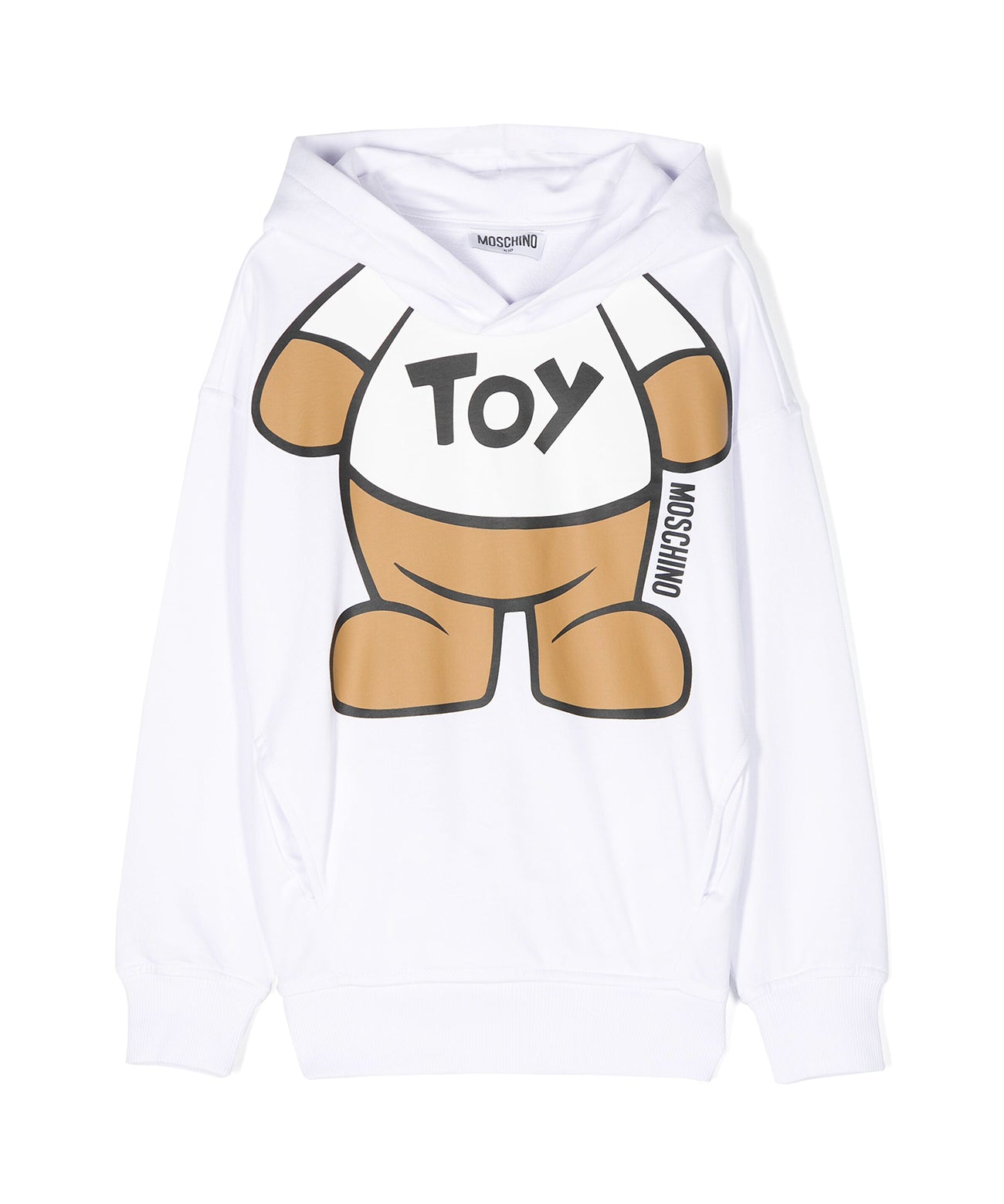 Moschino Kids Felpa con Cappuccio Bianca con Stampa Teddy Bear