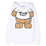Moschino Kids Felpa con Cappuccio Bianca con Stampa Teddy Bear