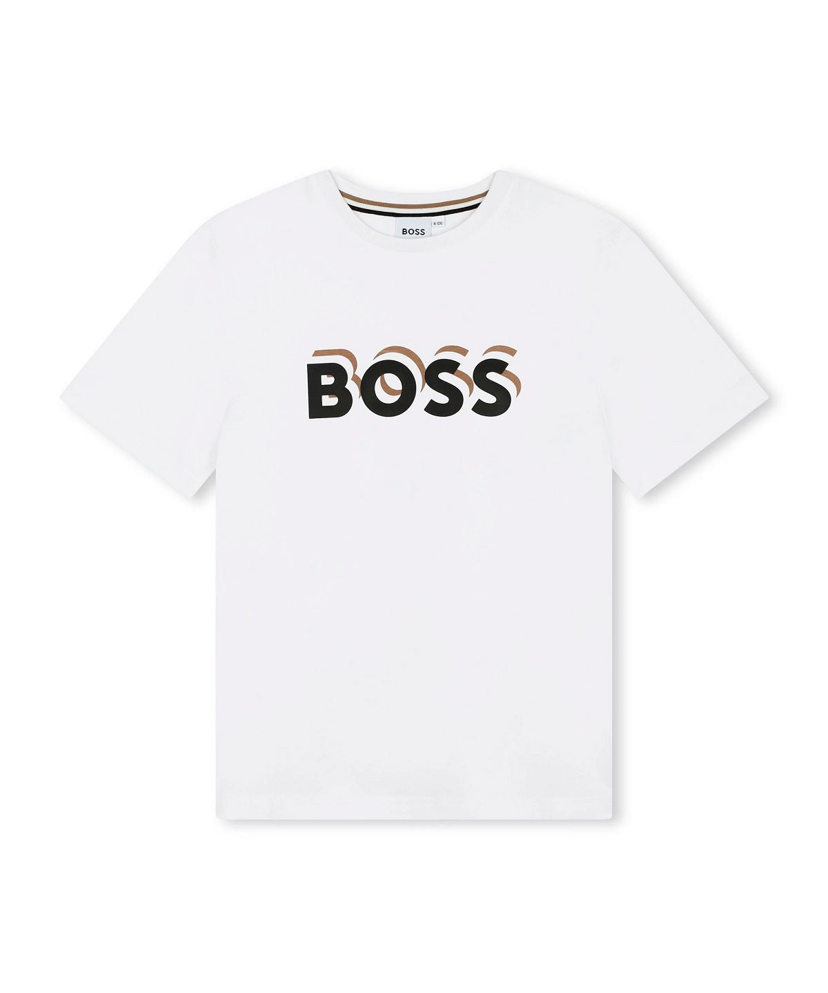 Boss Kids T-Shirt Bianca con Stampa Logo per Bambini