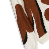 Maglione MSGM Kids a Intarsio con Logo - Bianco/Nero/Cognac