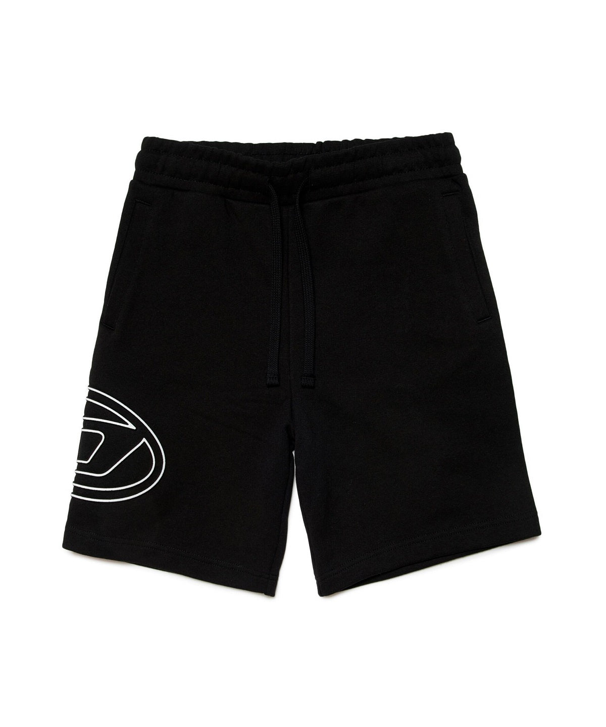Diesel Kids Short in Felpa Nero con Logo Oval D