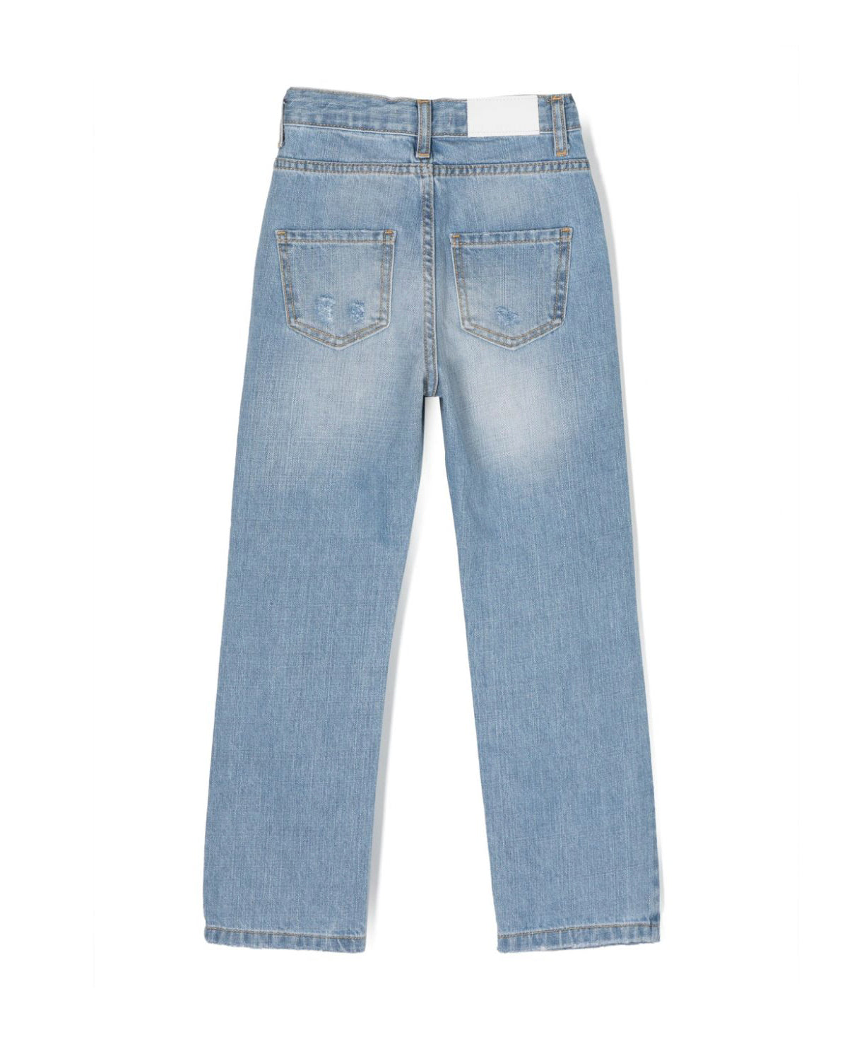 MSGM Kids Jeans a Sigaretta per Bambini | Effetto Consumato | Blu Chiaro