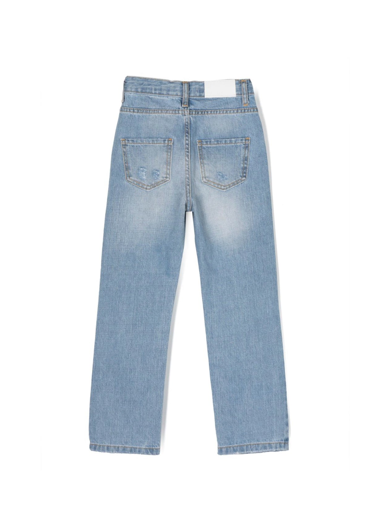 MSGM Kids Jeans a Sigaretta per Bambini | Effetto Consumato | Blu Chiaro