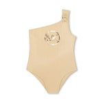 Michael Kors Kids Costume Intero Monospalla Oro per Bambine