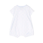 Moschino Kids Pagliaccetto Bianco/Cielo con Stampa All-over