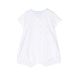 Moschino Kids Pagliaccetto Bianco/Cielo con Stampa All-over