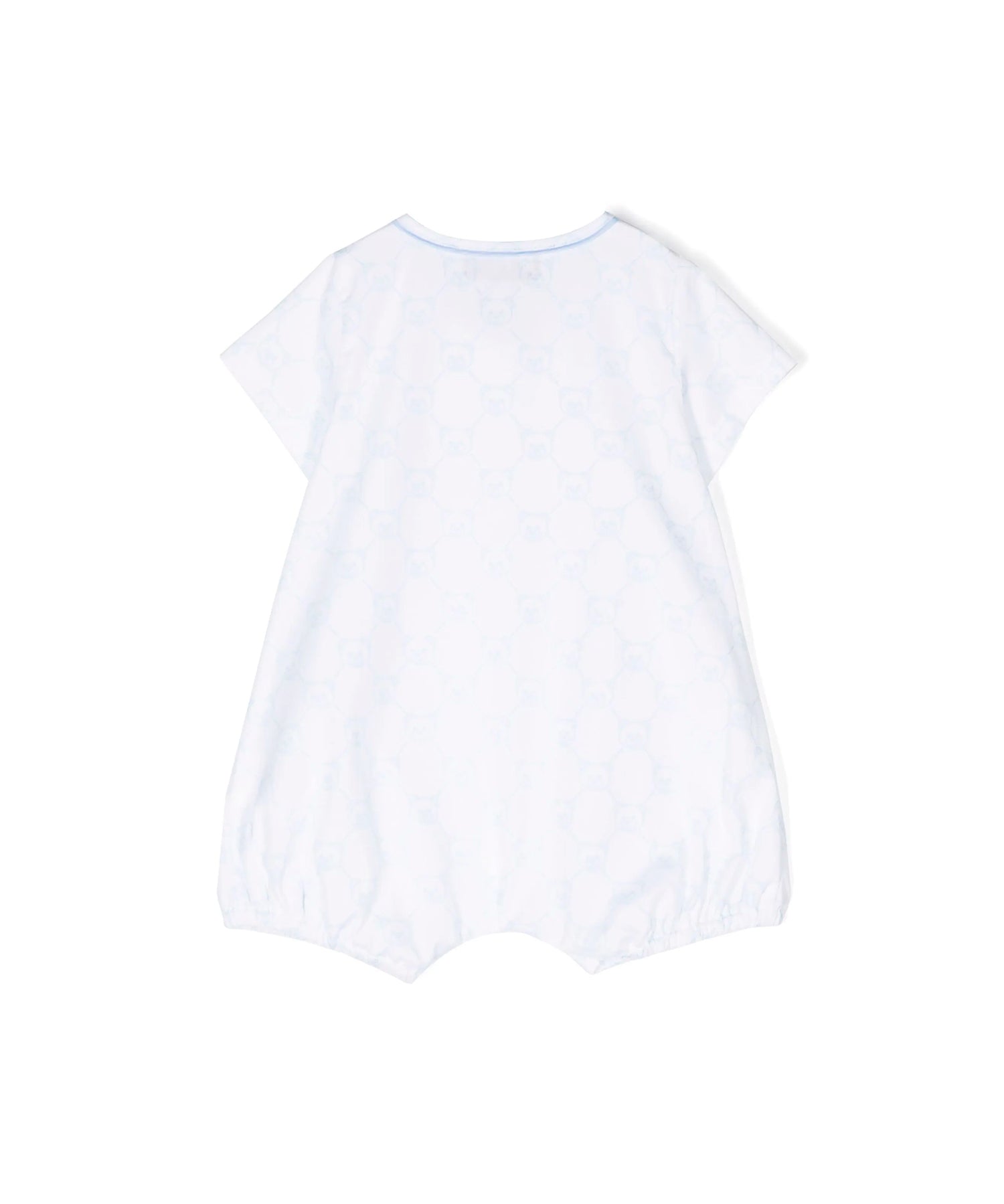 Moschino Kids Pagliaccetto Bianco/Cielo con Stampa All-over