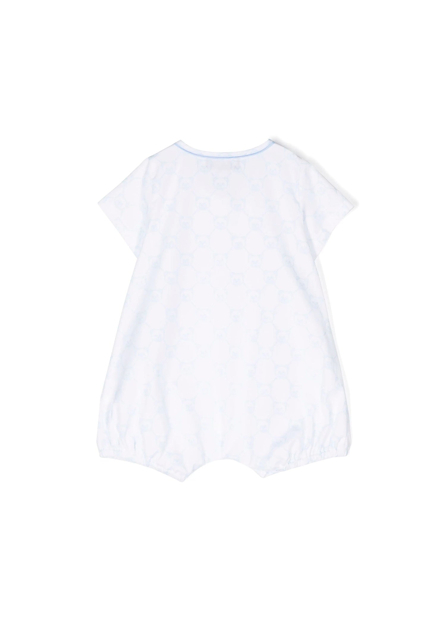 Moschino Kids Pagliaccetto Bianco/Cielo con Stampa All-over