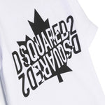 T-shirt Girocollo DSquared2 Kids Bianca per Neonati in Cotone | Maniche Corte | Apertura con Botton