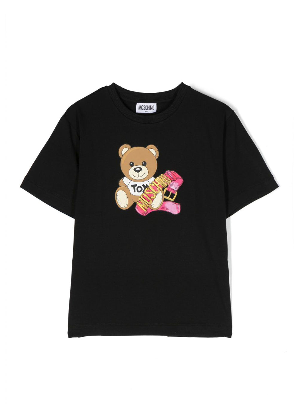 T-shirt Teddy Bear Moschino Kids: Eleganza in Nero per le Piccole Fashion Icon