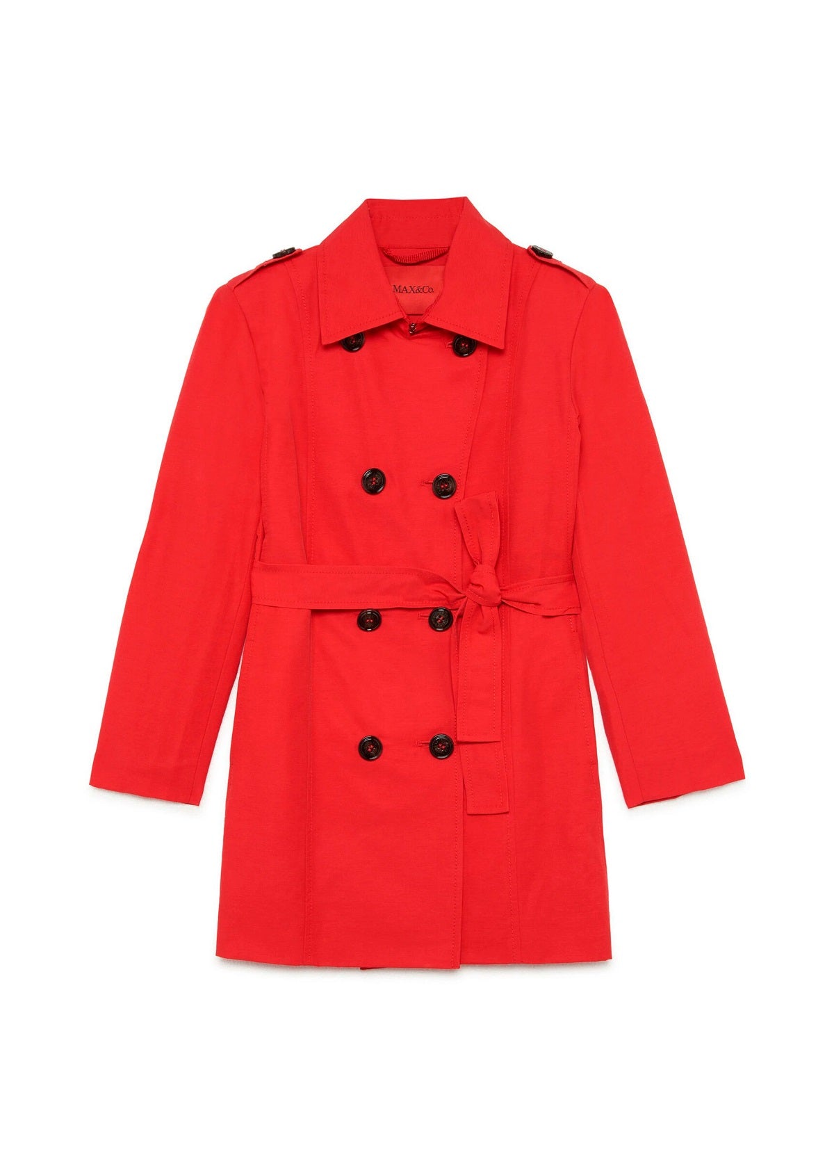 Max & Co Kids Trench Doppiopetto Rosso con Cintura