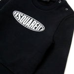 Dsquared2 Kids Felpa Girocollo Nera con Logo Surf per Neonati