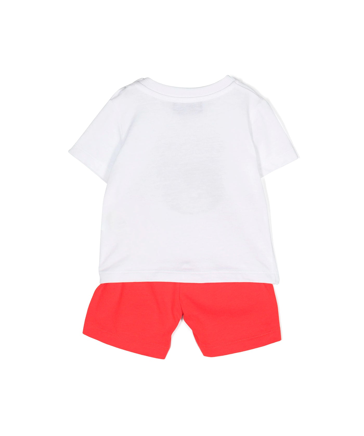 Moschino Kids Completo T-Shirt e Shorts Bianco/rosso Teddy Bear per Neonati