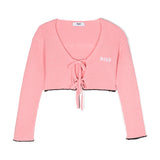 Msgm Kids Cardigan Crop Rosa