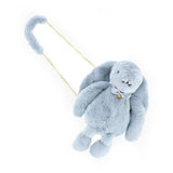 Angel's Face Light Blue Rabbit Bag with Faux Fur