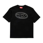 Diesel Kids T-shirt Nera con Logo Oval D