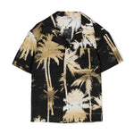 MSGM Kids Camicia Nera con Stampa Palme Oro per Bambini