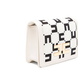 Elisabetta Franchi La Mia Bambina Borsa a Spalla con Placca Logo Burro/Nero