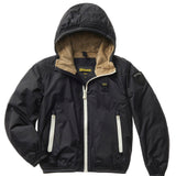 Blauer Kids Piumino Liscio Nero con Interno in Pelliccia per Bambini