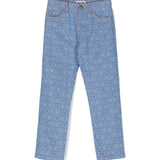 Moschino Kids Jeans Dritti Logo All-over