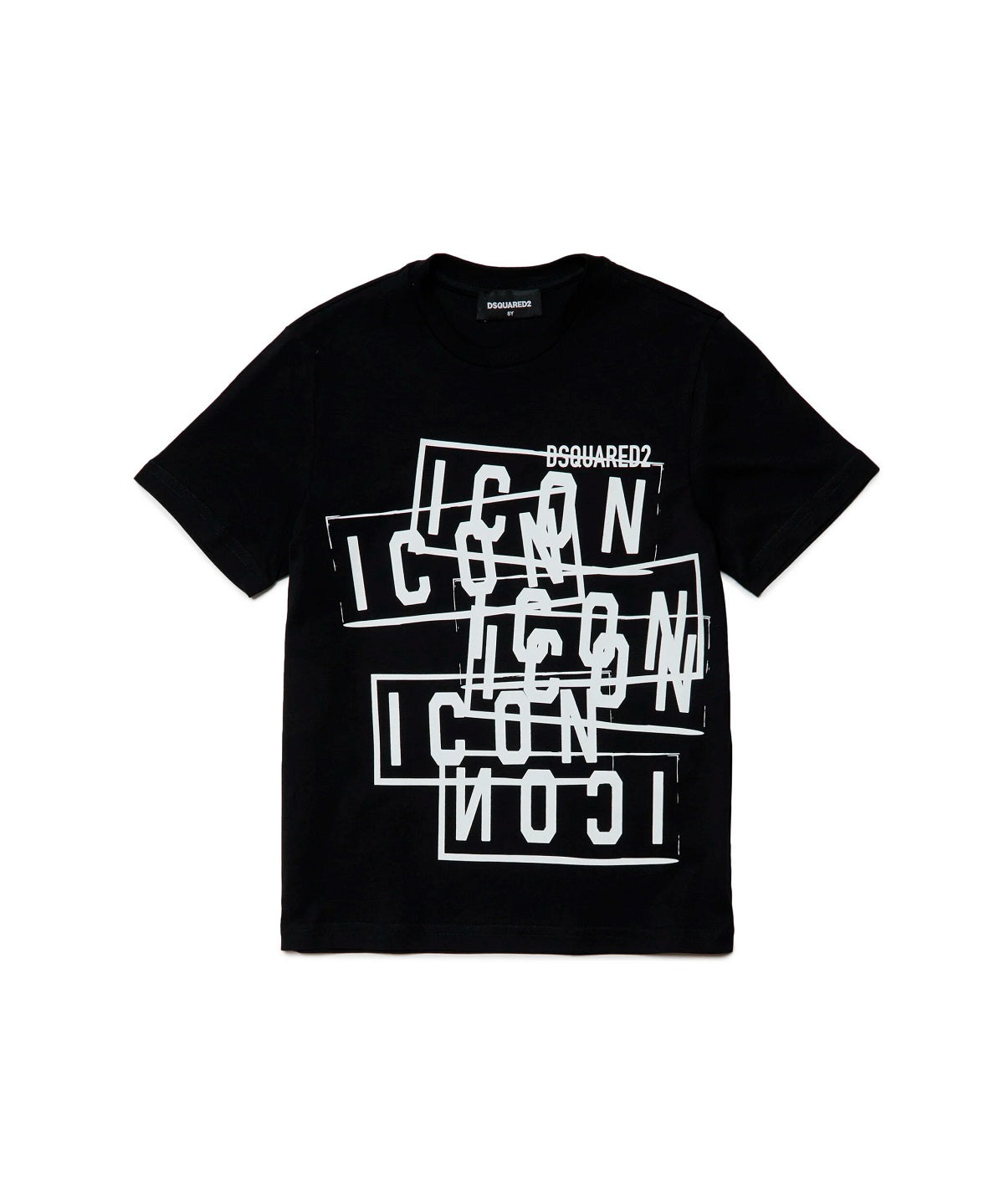 Dsquared2 Kids T-Shirt Nera con Stampa Icon Displaced per Neonati