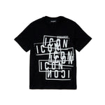 Dsquared2 Kids T-Shirt Nera con Stampa Icon Displaced per Neonati