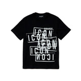 Dsquared2 Kids T-Shirt Nera con Stampa Icon Displaced per Neonati