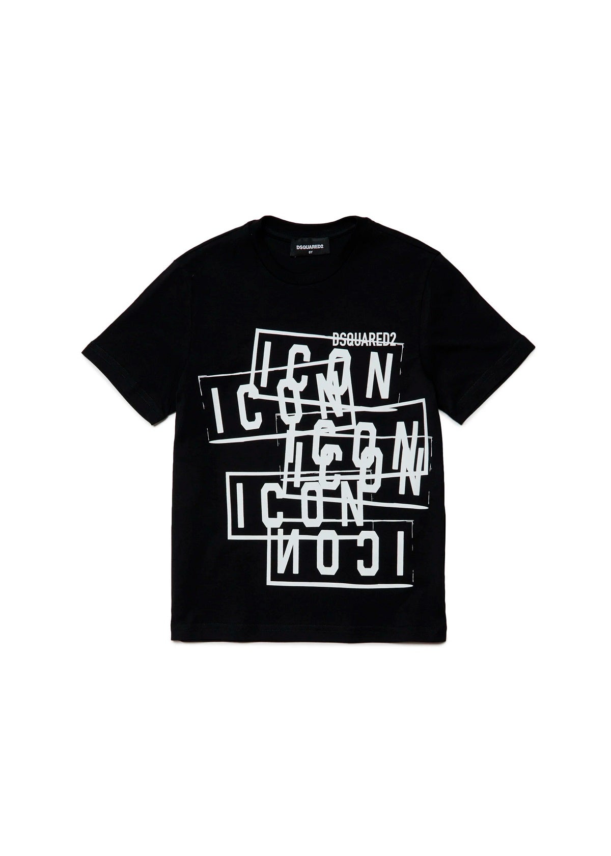 Dsquared2 Kids T-Shirt Nera con Stampa Icon Displaced per Neonati