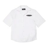 Dsquared2 Kids Camicia Bianca in Popeline con Patch Logo Surf per Bambini