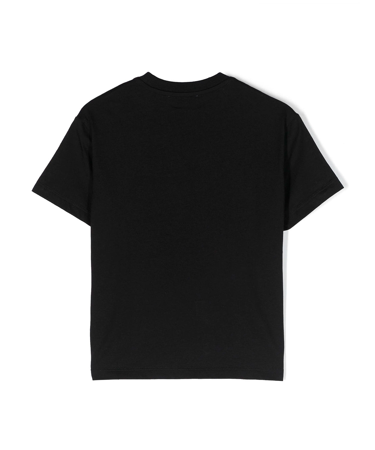 Msgm Kids T-Shirt Nera con Applicazione per Bambine
