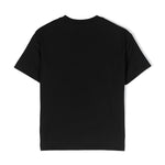 Msgm Kids T-Shirt Nera con Applicazione per Bambine