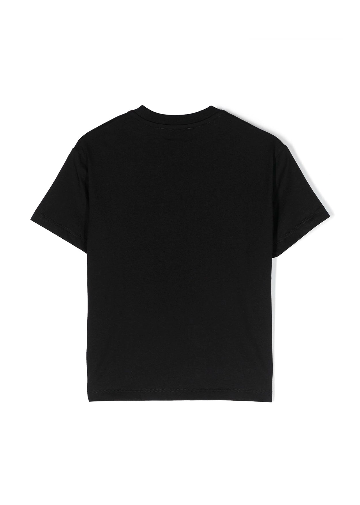 Msgm Kids T-Shirt Nera con Applicazione per Bambine