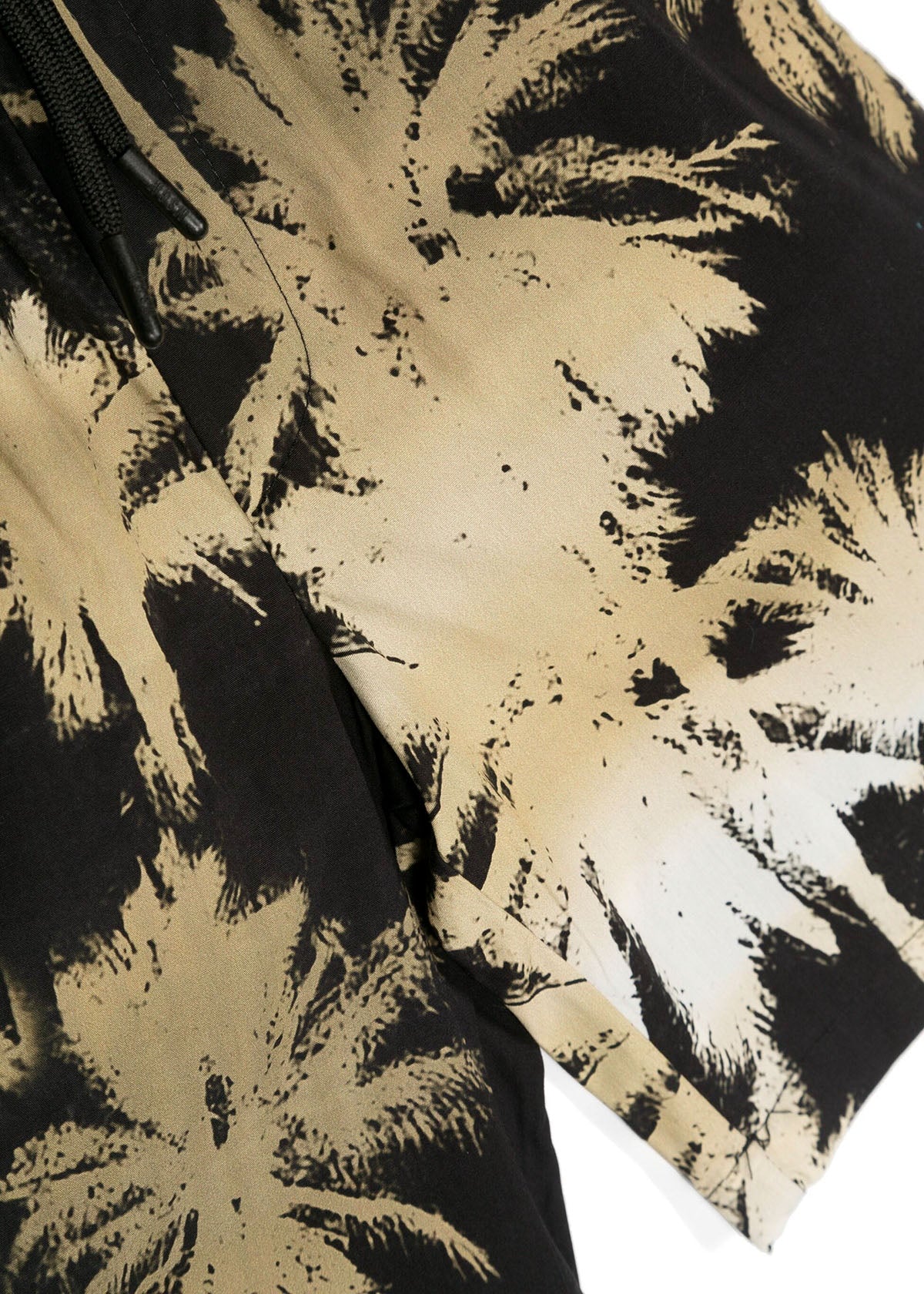 MSGM Kids Short Nero con Stampa Palme Oro per Bambini