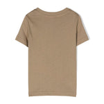 T-shirt con Stampa DSquared2 Kids in Cotone Marrone Chiaro/Nero Intenso | Jersey Morbido | Bordo a Coste | Logo sul Petto
